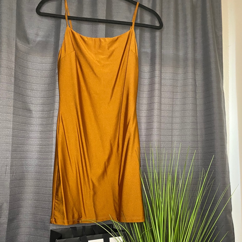 Copper silky dress